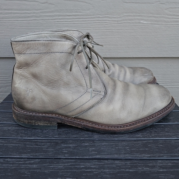 Frye Murray Chukka Boots Taupe Gray GreenLace Up Short Boots Casual Men's 10
